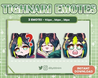 Tighnari Genshin Impact Emote Set (3) / Twitch Emote / Discord Emote / Cute Tighnari Emotes for Twitch, Discord, Youtube, Streamer, Vtuber