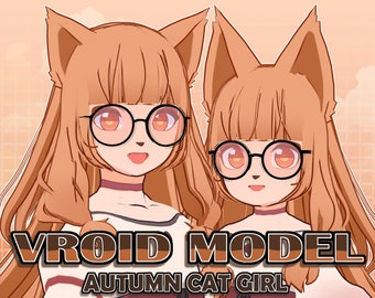 Autumn Cat Girl Set | Premade 3D VRoid VRM Model | Streamer and Vtuber | Expressive Ready-to-Use Model for Streaming