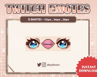 Twitch Meme Emote (3) | Blauwe ogen, lichte huid | Discord Emote | Emotes voor Twitch, Discord, Youtube, Streamer, Vtuber