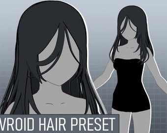 Ghost Messy Medium Hair | VRoid Hair Preset | Custom Item VRoid Studio | Ready-to-Use Hair Preset for Vroid Model