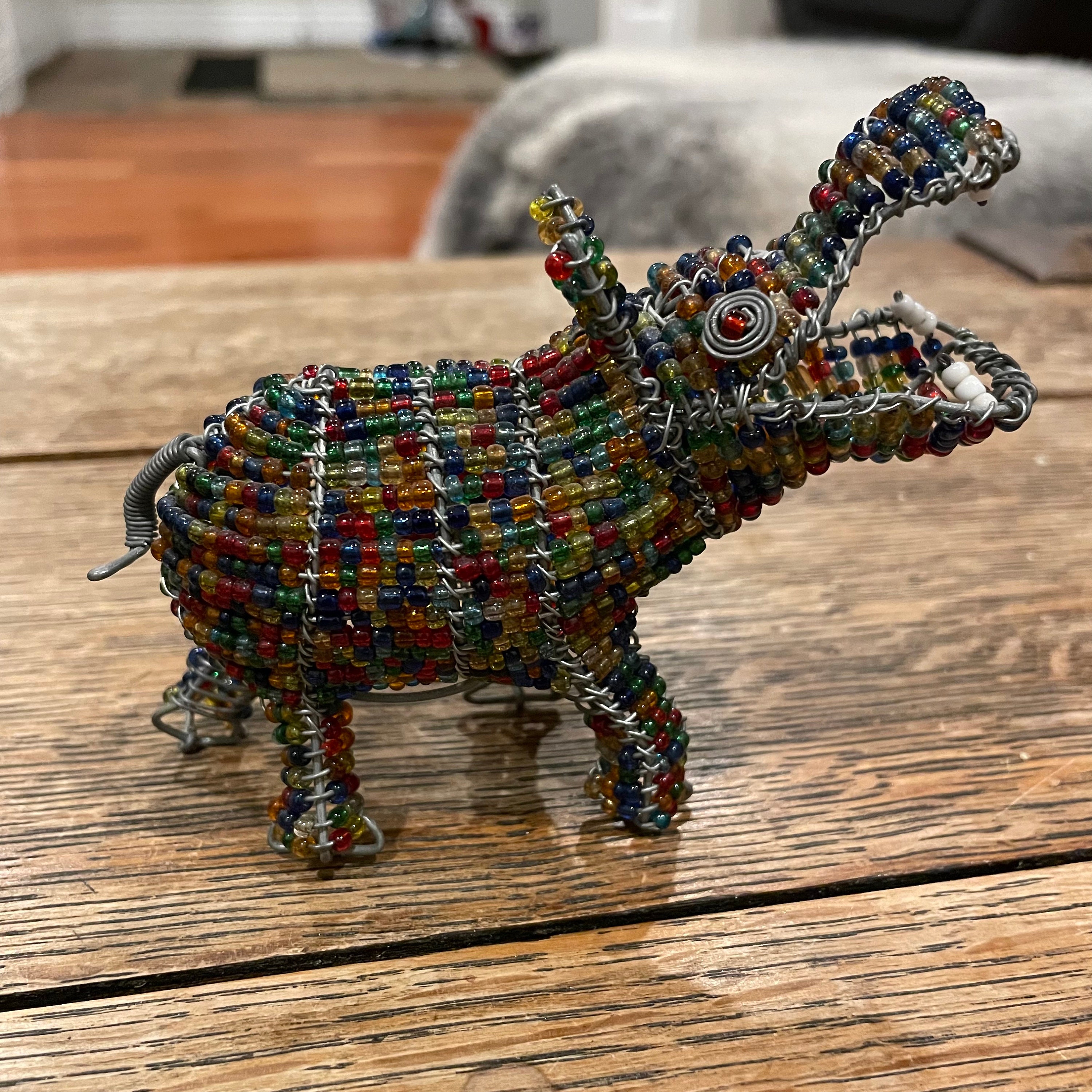 African beaded wire animal sculpture discount