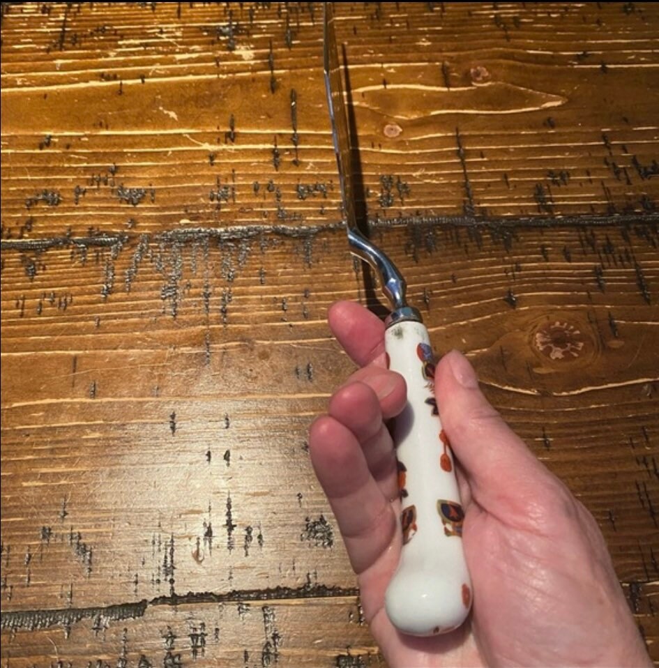 Antique Pie Server With Etched Silver Server and Porcelain Handle Etsy