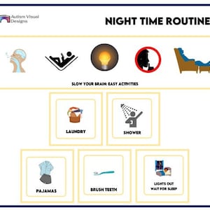 Autism Night Time Routine: Task Analysis DIGITAL DOWNLOAD | Autism & Developmental Disabilities Daily Living Skills