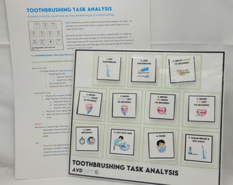 Rutina e instrucciones de cepillado de dientes para autismo / Descarga digital / Terapia del habla / No verbal / Patología del habla
