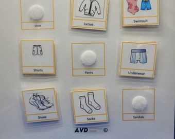 Páginas PECS de autismo (Ropa y partes del cuerpo) DESCARGA DIGITAL / Comunicación de autismo no verbal / Comunicación con imágenes