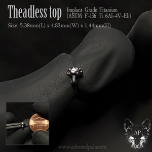 Speckled Mushroom Titanium Threadless Push Pin top  (just top! works with threadless posts) helix flat tragus philtrum conch lobe
