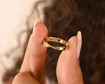 Anello Mobius personalizzato, anello Mobius con incisione personalizzata, anello con nome minimalista, anello Mobius Infinity, anello commemorativo, regalo di Natale per lei