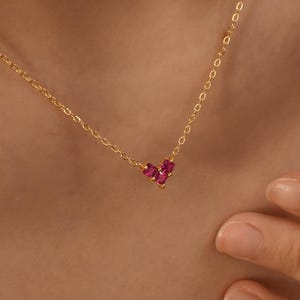 Dainty Heart Birthstone Necklace, Gift For Girlfriend,Love Gift,Anniversary Family Gift,Bridesmaid Gift,Birthday Gift for Her,Christmas Gift
