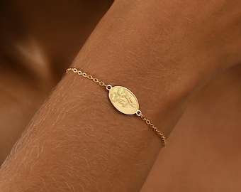 Pulsera personalizada con dije de flor de nacimiento, delicada pulsera con flor de nacimiento, regalo para el Día de la Madre, regalo para mamá, regalo de cumpleaños, regalo de Navidad para ella.