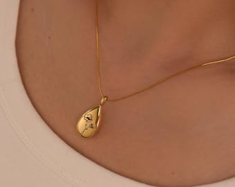 Collar de urna personalizado para mujer, collar conmemorativo con flor de nacimiento para ella, collar de urna para cenizas de mascotas, joyería de cremación, joyería de urna