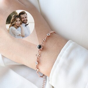 Custom Photo Projection Bracelet, Personalized Photo Bracelet, Couple Bracelets, Custom Memorial Picture Jewelry, Personalized gift for her