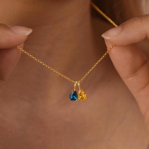 18K Gold Birthstone Necklace,Custom Birthstone Necklace,Minimalist Birthstone Necklace,Tiny Gold Necklace,Birthday Gift for Her,Gift for Mom