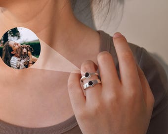 Anillo de proyección de fotos personalizado, joyería con imagen conmemorativa personalizada, anillo con dije de pareja, regalo de aniversario, regalo para mejor amiga, regalo personalizado para ella