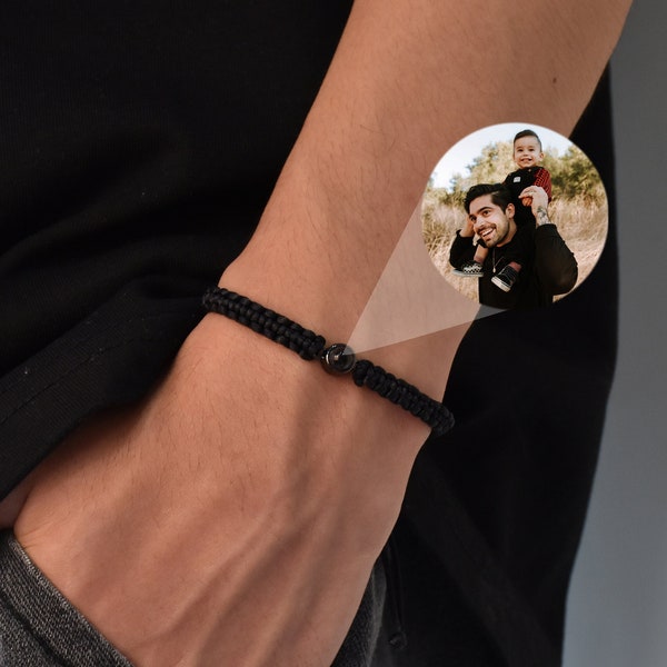 Personalized Photo Projection Bracelet, Couples bracelet, Projection bracelet, Memorial Gift,Boyfriend bracelet,Father Day Gift,Gift for Him