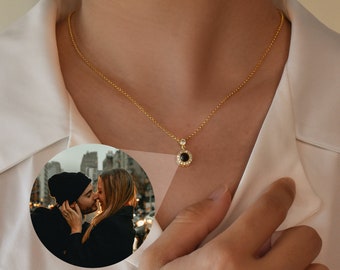 Projection Photo Necklace,Custom Photo Necklace,Personalized Projection Necklace,Memorial Pendant,Memorial Gift,Mom Necklace,Women's Gift