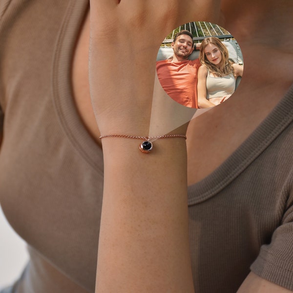 Personalized Photo Bracelet,Custom Projection Bracelet, Photo Projection,Custom Memorial Picture Jewelry,Best Friend Gift,Gift for Her