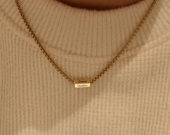 Collar con nombre personalizado para hombre, collar personalizado para hombre, collar con nombre para niños, collar grabado, regalo para el Día del Padre, regalo para papá