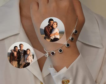 Custom Photo Projection Bracelet,Personalized Photo Bracelet,Memorial Picture Bracelet,1 to 7 photo Bracelet,Birthday Wedding Friend Gift