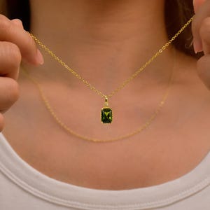 Birthstone Pendant Necklace,Dainty Gemstone Charm Necklace,Wedding Gift,Anniversary Gift,Birthday Gift,Love Gift,Christmas Gift,Gift for Her