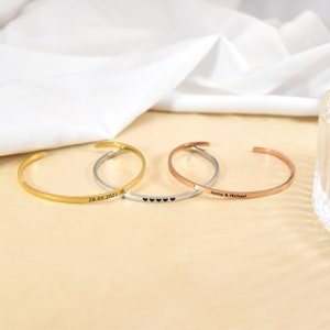 Custom Engraved Cuff Bracelet,Custom Bangle,Stacking Bracelets,Inspirational Gift,Bridesmaid Gift,Hidden Message Cuff,Bracelets for Women