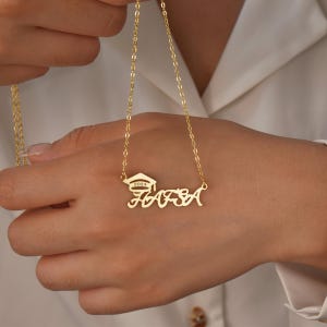 Graduation Necklace With Name,Graduation Gifts For Her, Class of 2024 Necklace, Graduation Jewellery, High School, College Graduation Gift