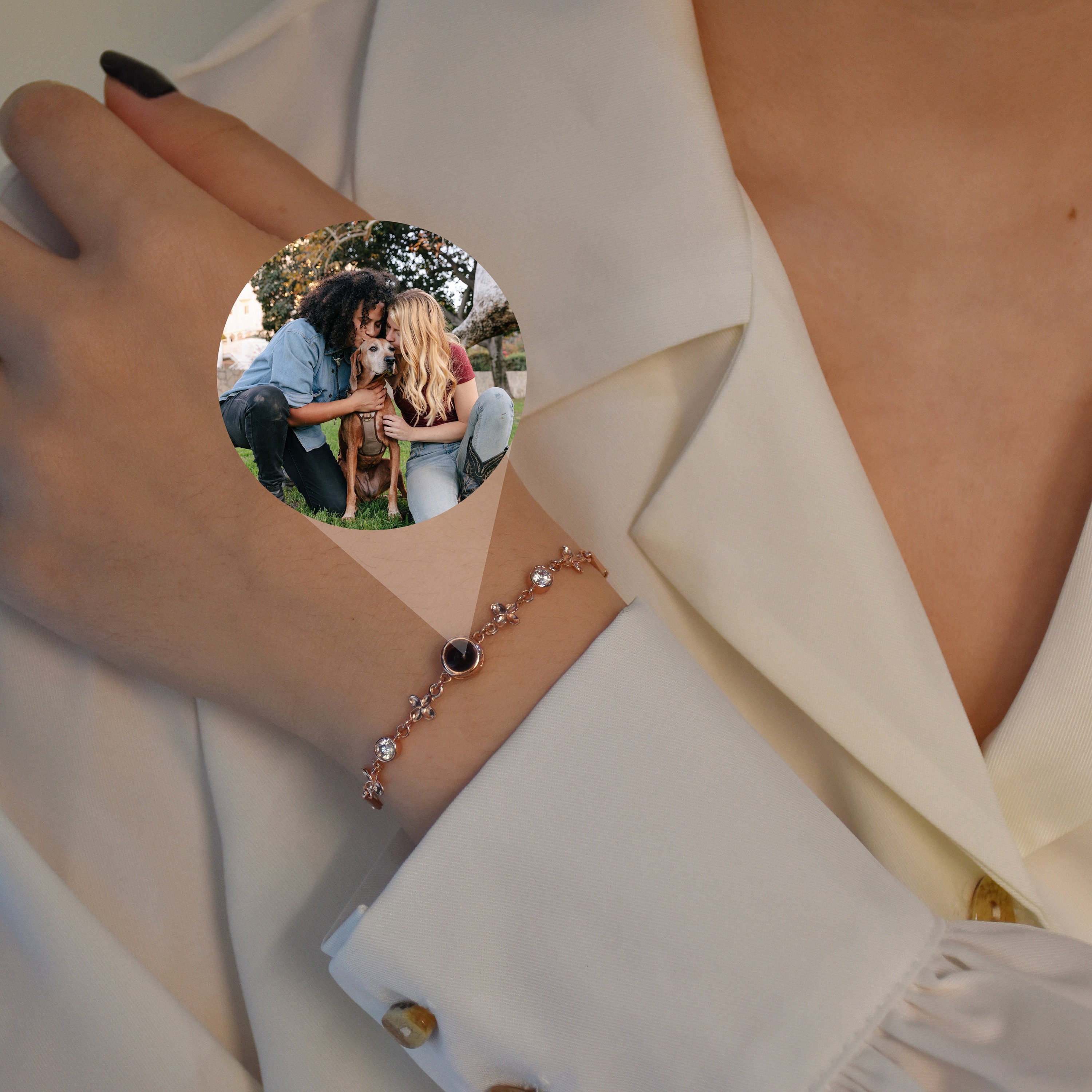 Custom Photo Projection Bracelet,Personalized Photo Bracelet, Couple Bracelets,Custom Memorial Picture Jewelry,Best Friend Gift,Gift for Her