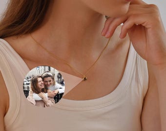 Photo Projection Necklace,Picture Projection Necklace,Custom Pendant Photo Necklace,Memorial Gift,Gift for Her,Best Friend Gift,Wedding Gift