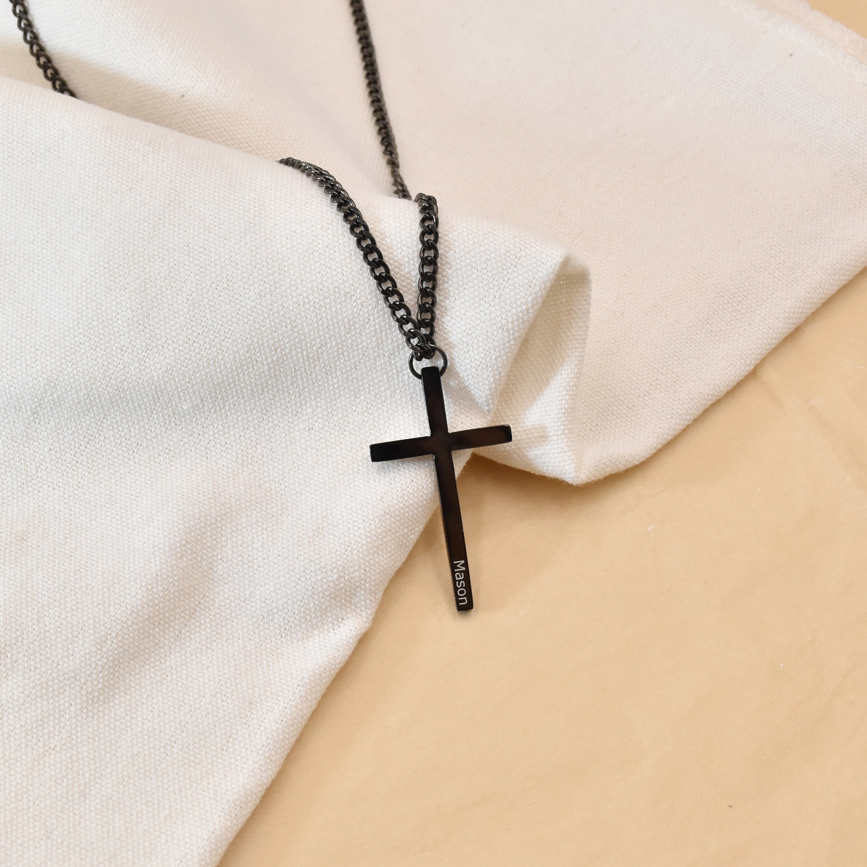 Personalized Cross Necklace,men's Cross Necklace,personalized Engraved ...