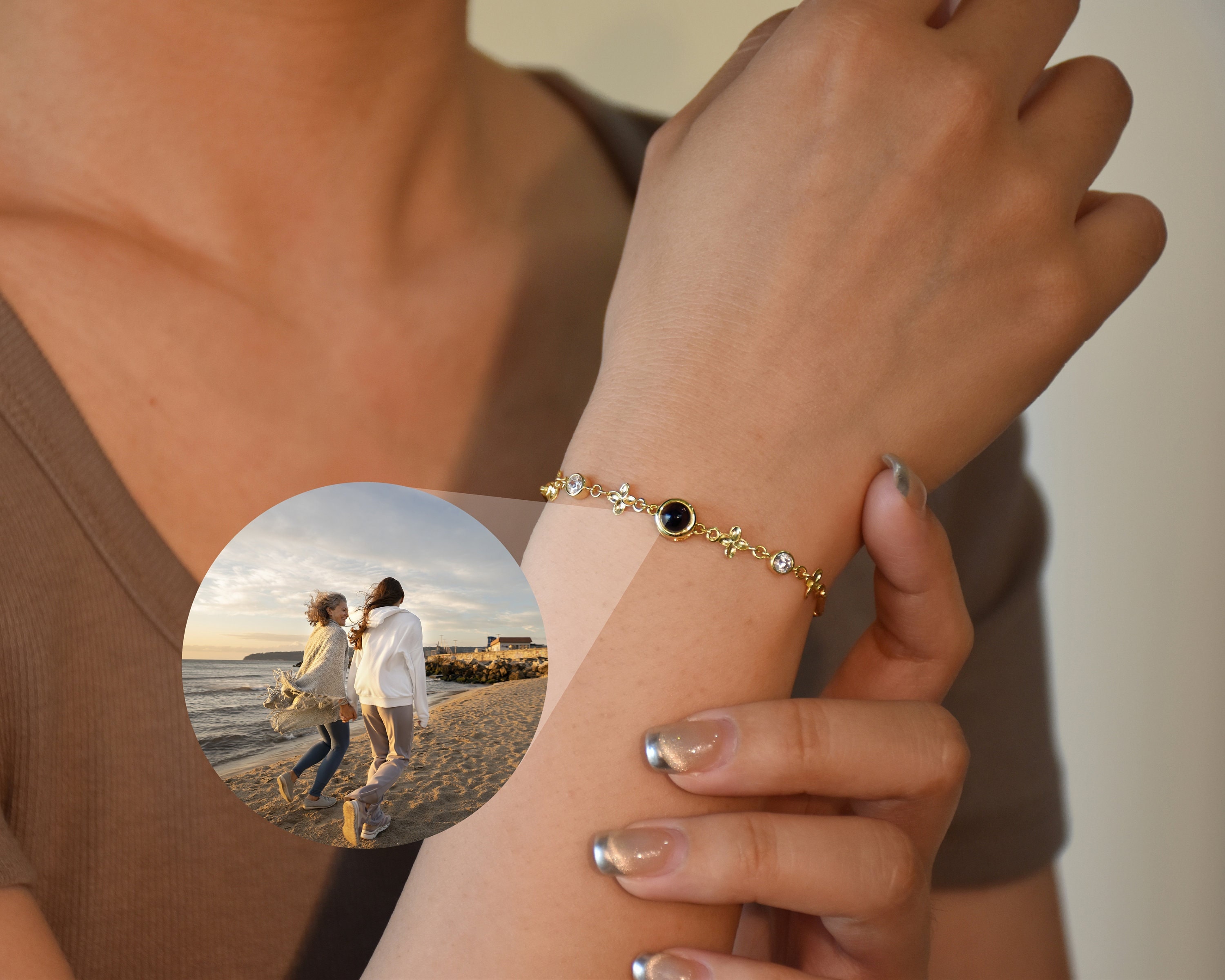Custom Photo Projection Bracelet,Personalized Photo Bracelet, Couple Bracelets,Custom Memorial Picture Jewelry,Best Friend Gift,Gift for Her