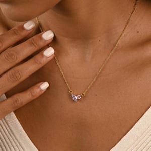 Toi et Moi Birthstone Halskette, Mutter Tochter Halskette, Toi et Moi Edelstein Halskette, Paar Geschenk, Geburtstagsgeschenke, Weihnachtsgeschenk für Sie