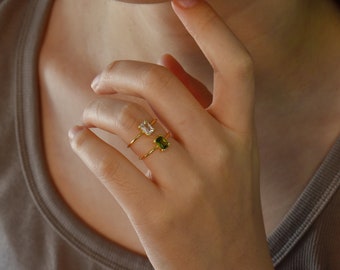 Dainty Birthstone Ring,Custom Stackable Gemstone Ring,Birthstone Jewelry,Sterling Silver Ring,Valentine's Day Gift,Personalized Gift for Her