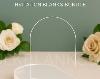 Clear Arch Acrylic Invitation Blanks Bundle | 5x7 Acrylic Wedding Invitation Supplies | DIY Acrylic Invites for Weddings & Events