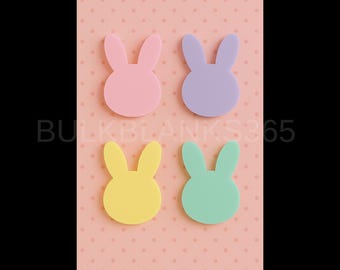 Pendientes de cabeza de conejo acrílicos pastel: tapas de pendientes de Pascua DIY para impresión UV, grabado y fabricación de joyas