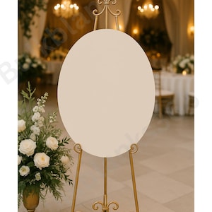 Oval Pastel Acrylic Welcome Sign Blank | Wedding Ceremony Sign | Baby Shower, Birthday, Party Backdrop | Customizable Acrylic Sign