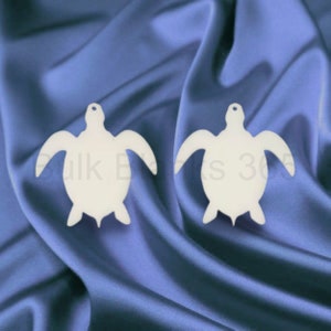 Sea turtle earring sublimation blanks, white acrylic cut out, turtle shape, marine sea life, Sublimation blank, Crafts, DIY