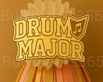 Drum Major Mum Trinket | Mirror Acrylic Marching Band Charm | Engraved Drum Major Accessory | Homecoming Mum Band Spirit Décor