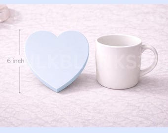 6 Inch Pastel Acrylic Heart Blank | Large Laser Cut Heart | DIY Valentine Craft Supply | Acrylic Heart Shape