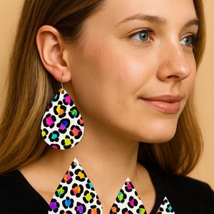 Teardrop Acrylic Blanks, Sets, Double sided, White Sublimation Acrylic Teardrop Earring Blanks | DIY Jewelry Making Supplies image 3