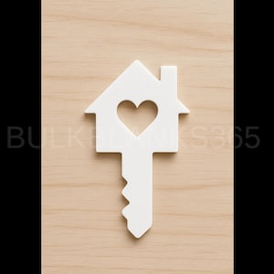 White Acrylic Key Cutout – DIY Blank for Housewarming Gifts, Vinyl Crafts & Realtor Client Tags, Blank Key Acrylic