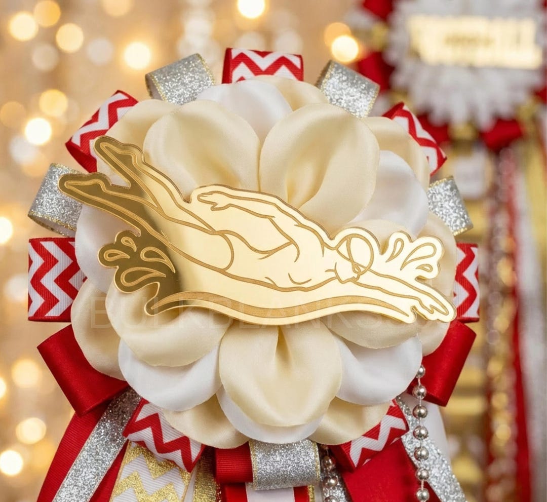 Gold Mirror Swimmer Mum Trinket Swim Dive Homecoming Mum Swimming Gold Mirror Swimmer Mum Trinket Swim Dive Homecoming Mum Swimming