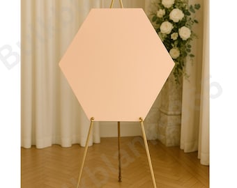 Blank Pastel Hexagon Acrylic Sign | Wedding Welcome Sign | Bridal Shower, Gender Reveal, Party Backdrop | Customizable Acrylic Blank
