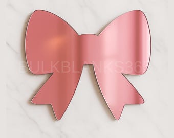Pink Mirrored Acrylic Bow Wall Decor – Cute Cutout for Bedrooms, Nurseries, Boutiques, or Event Styling, Mirror Bow