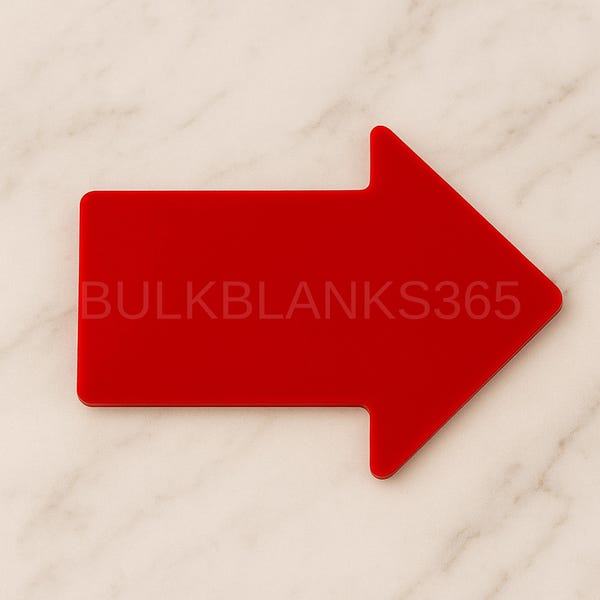 Red Acrylic Arrow Blank Sign | Directional Arrow Acrylic | Laser Cut Craft Sign Blank | Event Wedding Retail Wayfinding Sign