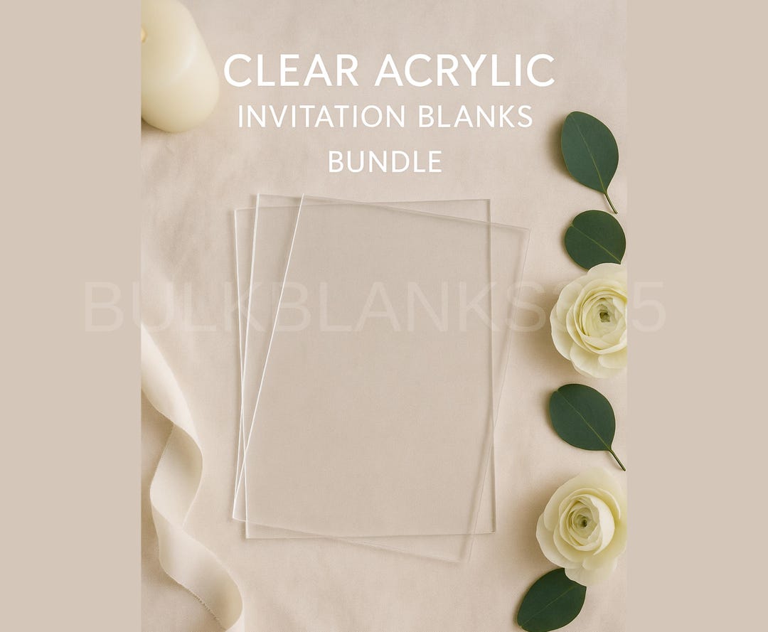 Clear Acrylic Invitation Blanks Bundle | 5x7 Acrylic Wedding Invitation ...