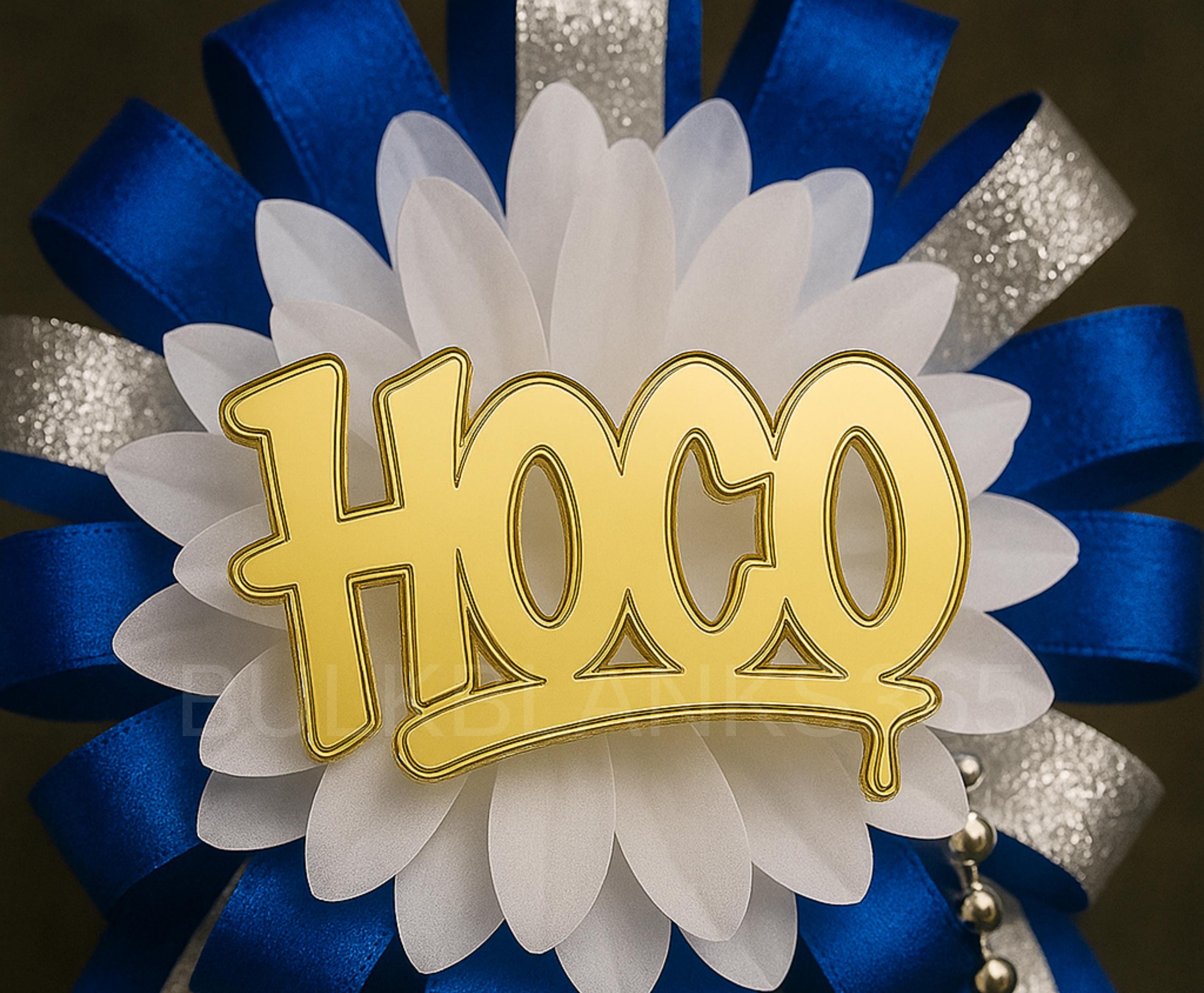 Gold Mirror Acrylic “HOCO” Trinket for Homecoming Mums | Laser Cut ...