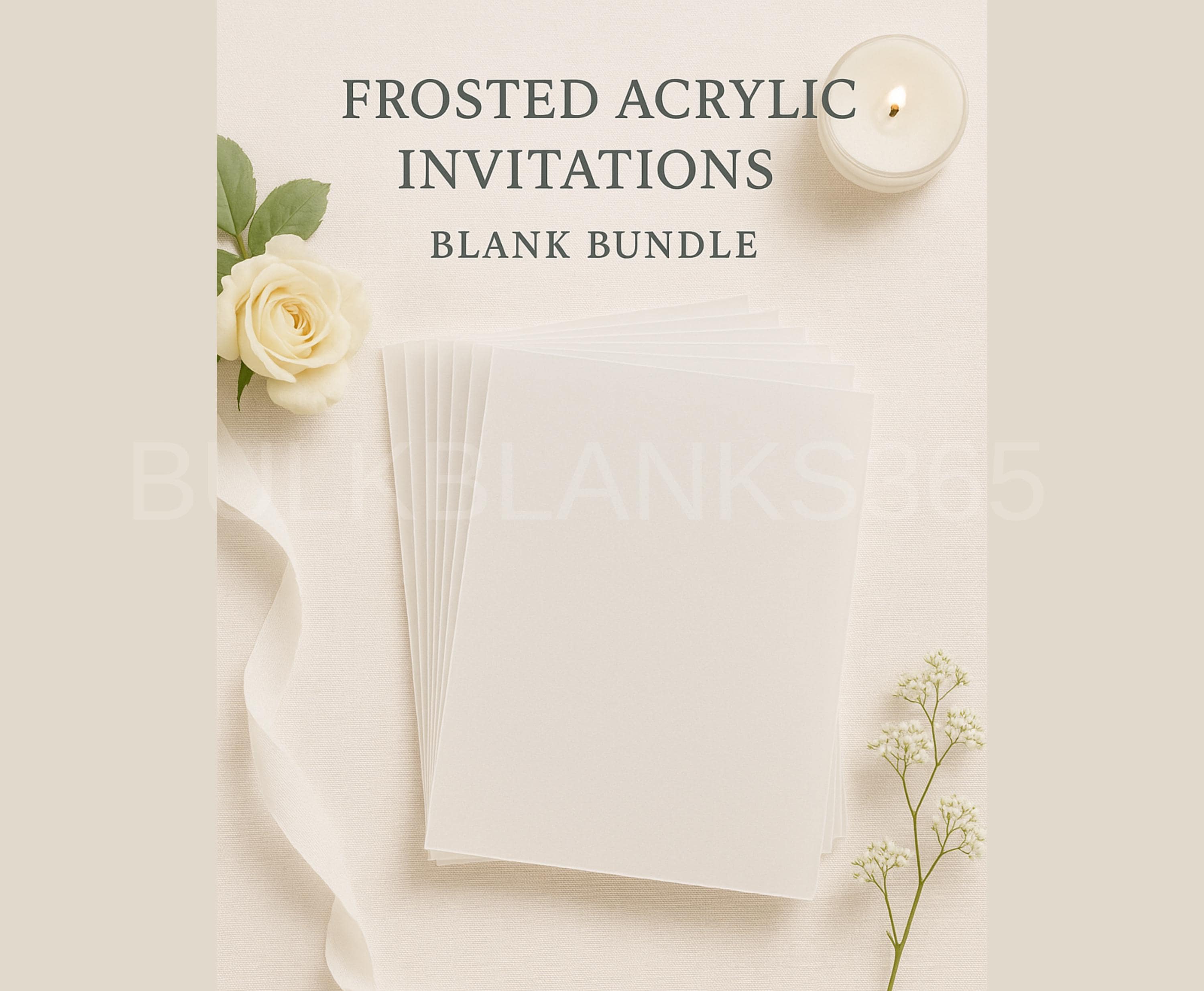 Frosted Acrylic Invitation Blanks Bundle 5x7 Acrylic