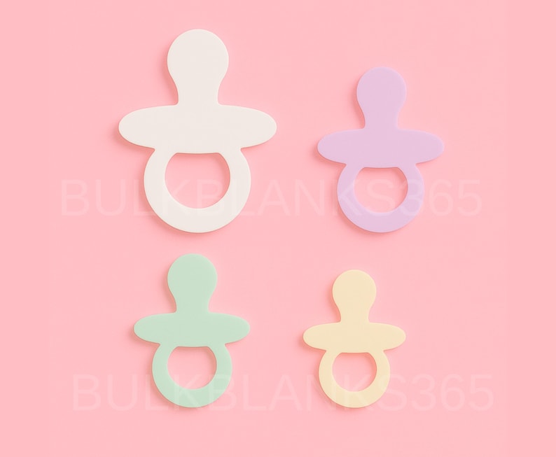 Pastel Pacifier Border Pastel Pacifier Acrylic Blanks – Baby Shower Craft Supplies | DIY Favor ...