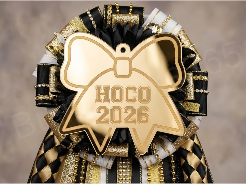 HOCO 2026 Bow Mum Centerpiece, Homecoming Bow Trinket, Texas HOCO Mum ...