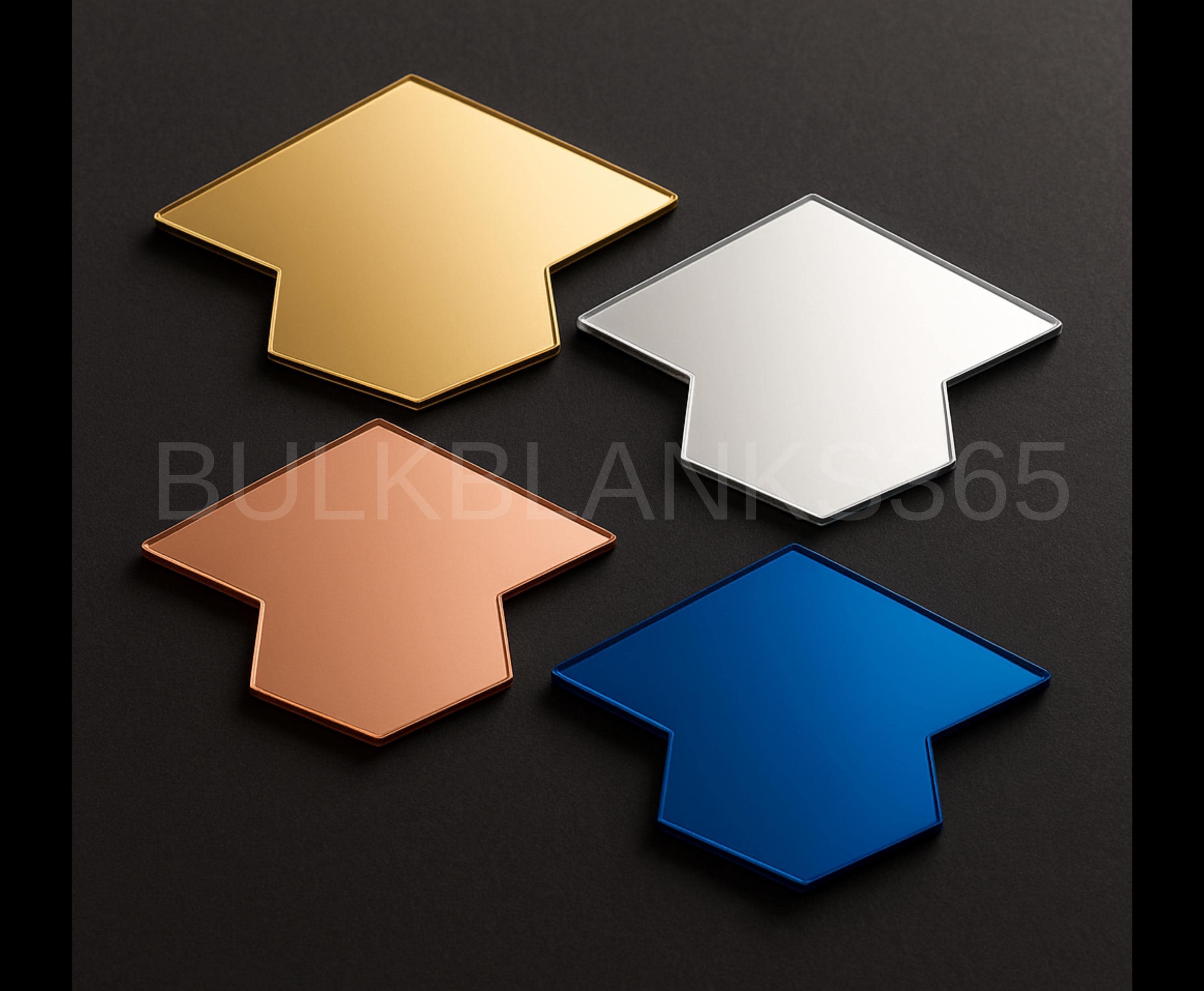 Mirror Acrylic Graduation Cap Blanks | Silver, Gold, Rose Gold & Blue ...