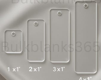 Keychain Clear Acrylic Blank, Clear Acrylic Blank, Bar Acrylic Shape, Acrylic Circle Shaped Blank, Blanks for Crafts